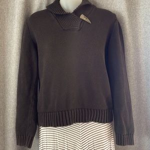 Ralph Lauren Vintage Black 100% Cotton Cowl Neck Sweater – Size Large